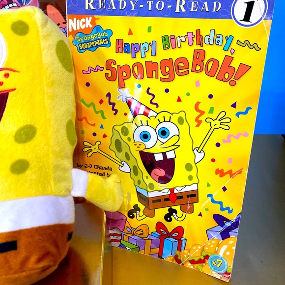 SPONGEBOB SQUAREPANTS NICK JR VINTAGE BUNDLE CUDDLE PLUSH & 5 SPONGEBOB BOOKS - Picture 9 of 15